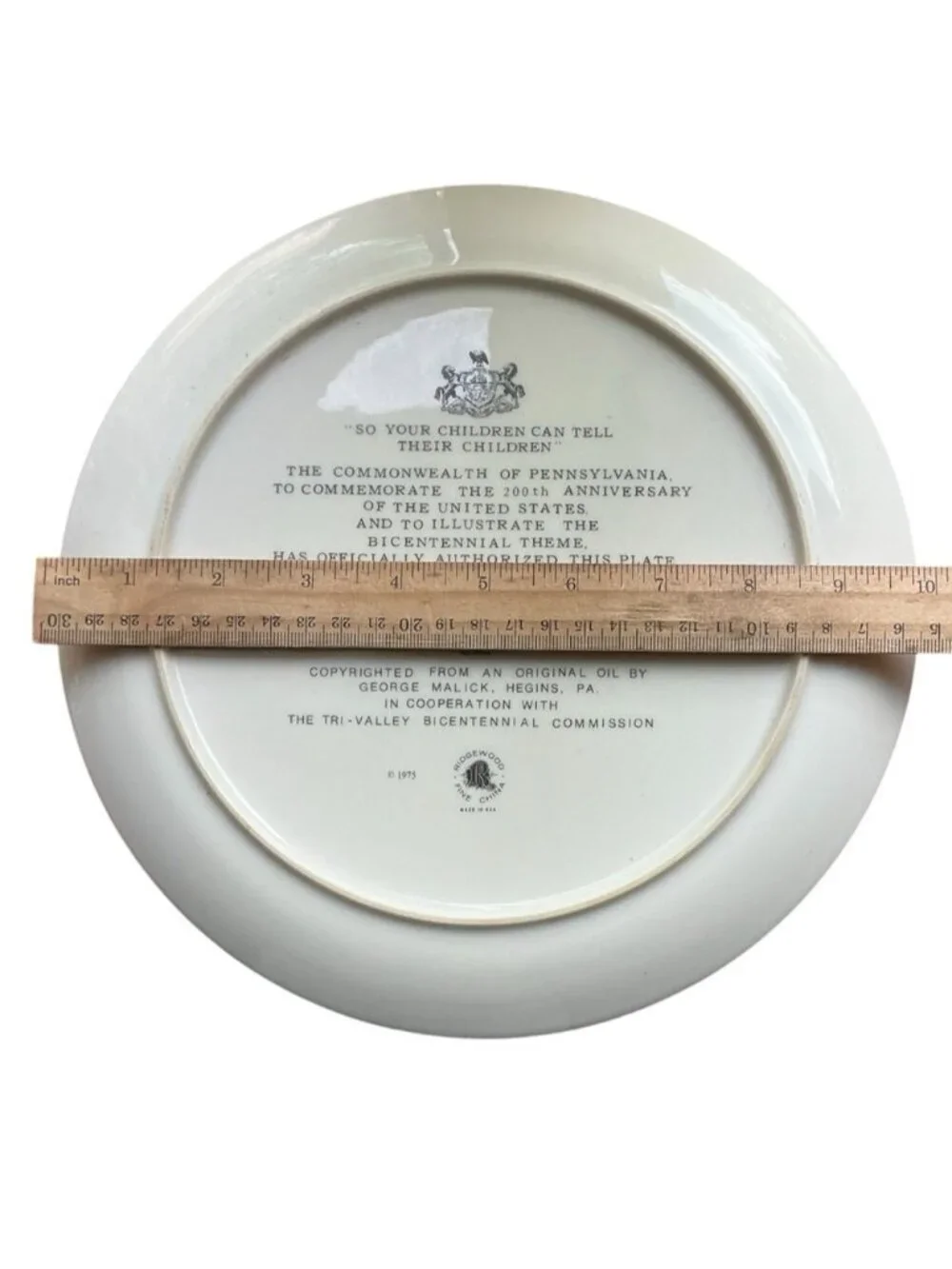 George Malick 1976 Bi Centennial Collector Plate Grandfather Reading to Child